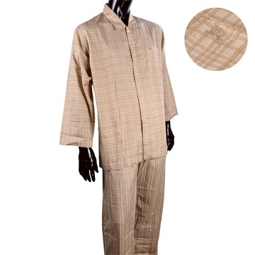 BURBERRY經典格紋純棉襯衫長袖家居服套裝L(米色)085111-3｜GoBrand購名牌