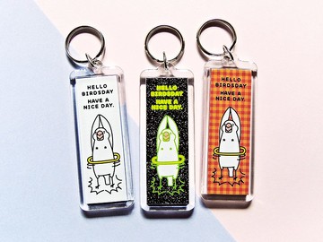 文鳥搖呼拉圈 吊飾/鑰匙圈