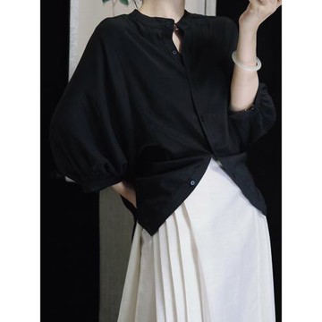 鹿鳴溪原創漢服新中式漢元素上衣襯衫女國風可以穿著上班通勤日常