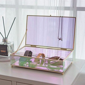 【瑕疵品/展示品】極光/歐若拉長方玻璃寶盒