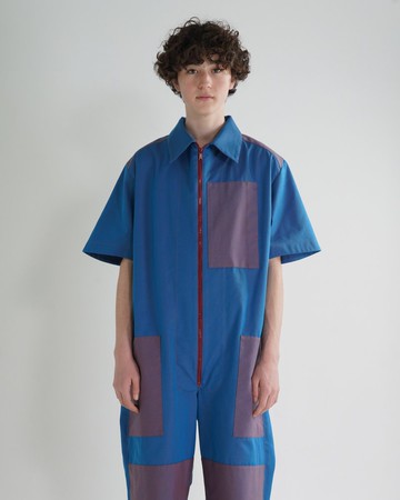 拼接棉質斜紋連身褲