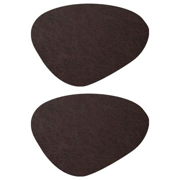 三角皮革餐墊/杯墊 Set 2 優質無毒耐熱PVC材質  12.8 x 10.8cm  巧克力棕  1組