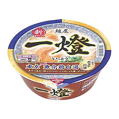 日清食品 麺屋一燈 ホタテ鶏油の濃厚魚介鶏白湯ラーメン 121g×12個