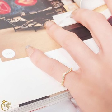 【晶曜珠寶】黃金尾戒 女戒 勝利璀璨 固定戒圍 0.46錢