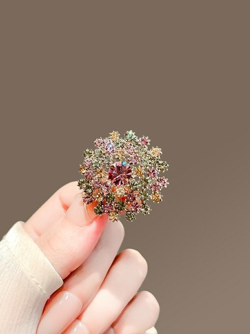 彩鉆蒲公英設計胸針高檔女新款氣質奢華別針精致胸花西服大衣配飾