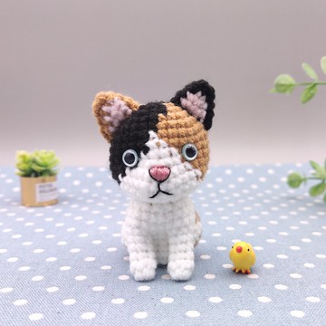【現貨】 小小一隻 三花貓 純手工 鉤針編織娃娃