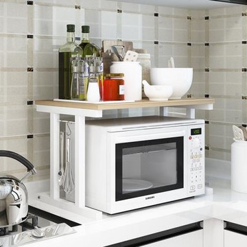 廚房微波爐置物架2層烤箱架子落地免打孔多功能收納儲物架調料架