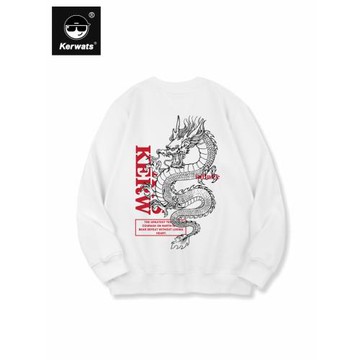 KERWATS可維斯品牌大碼男女情侶無性別龍中國風春秋款圓領衛衣