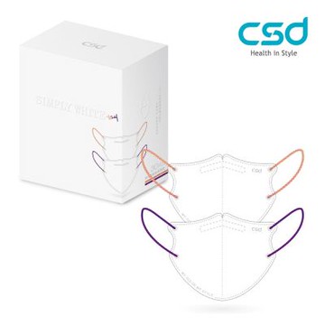 【CSD】中衛醫療口罩-成人立體3D-Simply White 2026-電感橘、賽博靛(30片/盒)