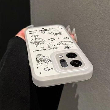 ✨限時下殺✨簡筆貓咪蘋果5S磨砂17Pro16E手機殼13mini12/11promax防摔XS/78P