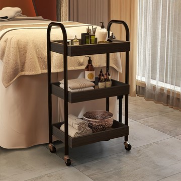 免運/附發票  異麗美容院專用小推車置物架廚房客廳床頭可移動實木零食收納架子 快速出貨