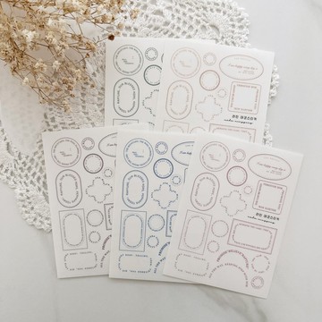 線條裝飾啞光寵物貼紙