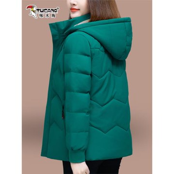 啄木鳥女式棉衣冬季外套小個子2025新款中年媽媽加絨加厚羽絨棉襖