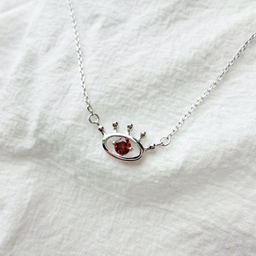 石榴石925純銀惡魔之眼純銀項鍊