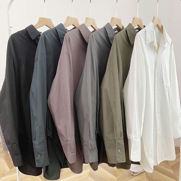 MAR系列早秋上衣女新款襯衫女2021小眾設計感春秋長袖寬松白襯衣A