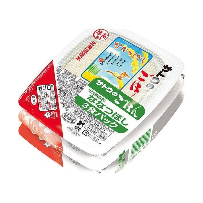 サトウ食品 サトウのごはん 北海道産ななつぼし 3食セット (200g×3食)×12個入×(2ケース)｜ 送料無料