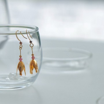 天然石耳環-綻放/耳針/夾式/可客製