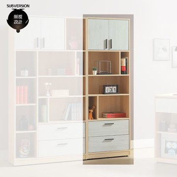 【顛覆設計】敦曼雙色2尺雙門二抽書櫃