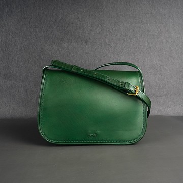 義大利植鞣革馬鞍包-大款(綠色)