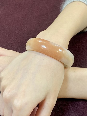 天然無優化焦糖色佘太翠手鐲58圈口