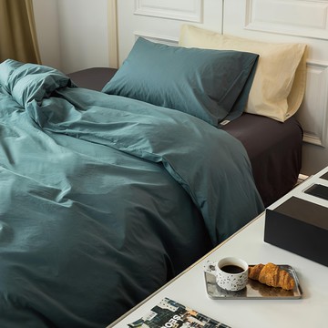 夢之語 柔舒棉 床包涼被組  孔雀藍綠  薄床包 + 枕套 + 涼被  加大