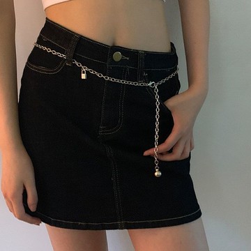 腰鏈腰帶可調節臍鏈腰帶配裙子性感辣妹腰鏈少女甜酷身體鏈蹦迪肚裝飾【淘夢屋】