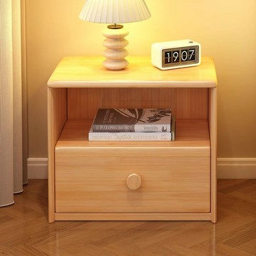 床頭櫃 斗櫃 邊櫃 免運熱銷 快速出貨 附發票 實木床頭櫃現代簡約臥室夾縫小型儲物櫃家用多功能床頭收納置物櫃