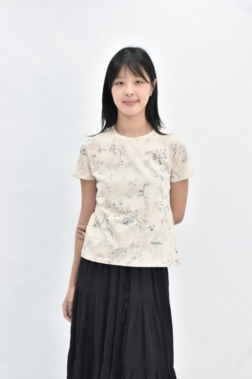 (M) christian dior 棉質杏色短袖上衣