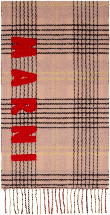 Marni 驼色 Double Check 围巾