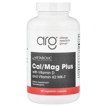Metabolic Maintenance, 加強型鈣/鎂營養膠囊，含維生素 D 和維生素 K2 MK-7，180 粒素食膠囊