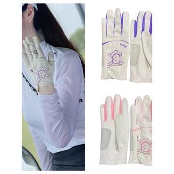 高爾夫手套女士防滑耐磨高爾夫球手套雙手小熊手套Golf練習者用品