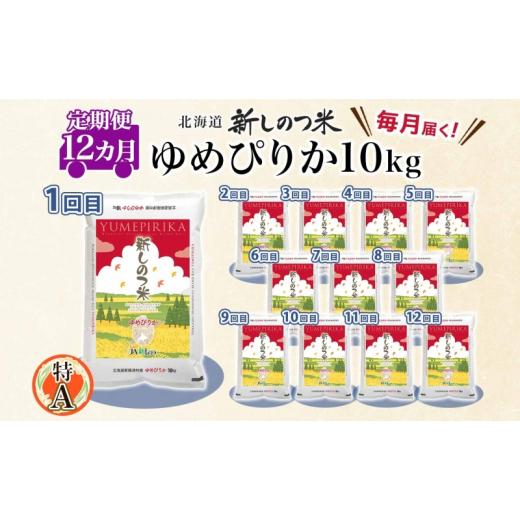 ふるさと納税 北海道 新篠津村 北海道 定期便 12ヵ月 連続 全12回 R5年産 北海道産 ゆめぴりか 10kg 精米 米 白米 ごはん お米 新米 特A 獲得 北海道米 ブラン…