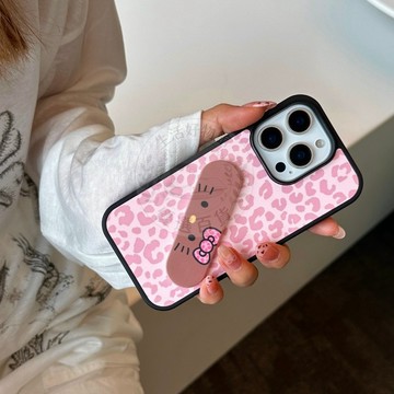 蘋果 手機殼 復古 藍粉色豹紋 創可貼支架 適用 iPhone 17 Air 16 15 14 13 pro max膚感