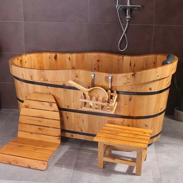 免運/公司貨 浴桶 木桶 香柏木加厚波浪款家用商用泡澡洗澡木桶沐浴桶沐浴缸木質洗澡桶 可開發票 全館五折 工廠現貨直銷 新品特價 z11041