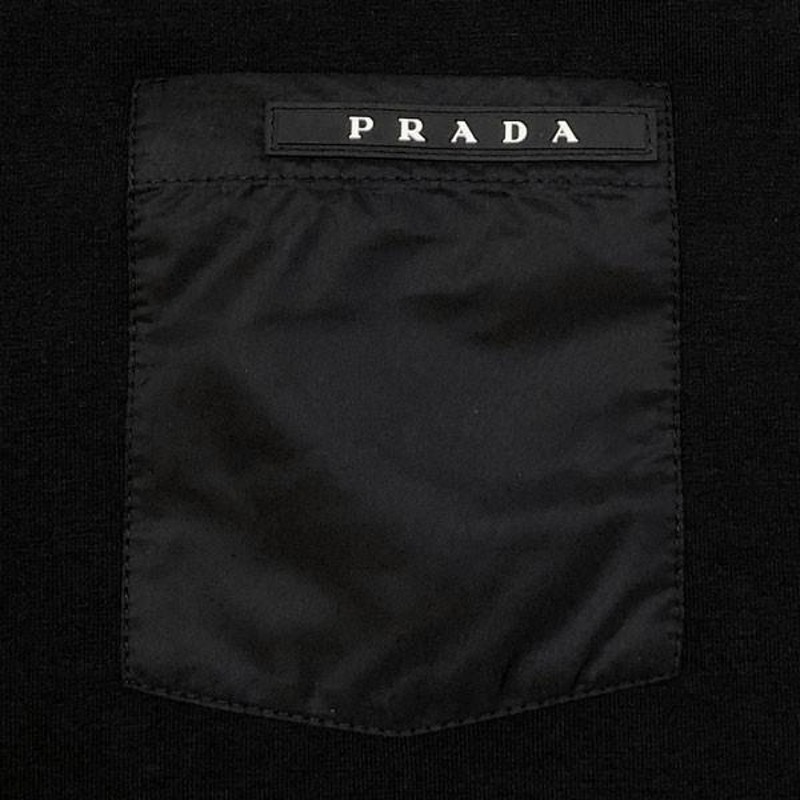 プラダ Tシャツ メンズ PRADA SJN250 710 F0002 ストレッチ 丸首 NERO