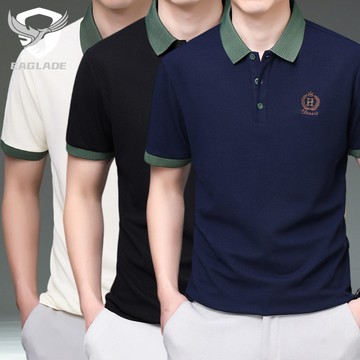 EAGLADE 海軍藍 K11 男士透氣 F39-1-T206 領男士 Polo T 恤