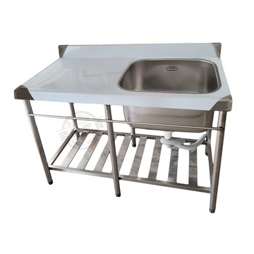 【Abis】加牆款左右兩用304不鏽鋼平台加深水槽(120公分/4尺)右槽