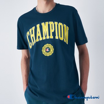 Champion 官方直營-男款 美式休閒LOGO印花短袖TEE(深綠)