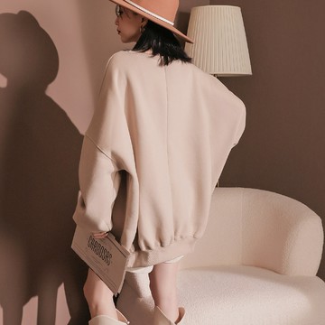 糖果撞色大學T恤-杏【KT222864】