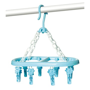 品味晾曬架8夾-藍