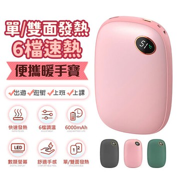 FJ液晶顯示AI溫控可調USB速熱暖暖蛋YT5(可調單雙面發熱)粉色