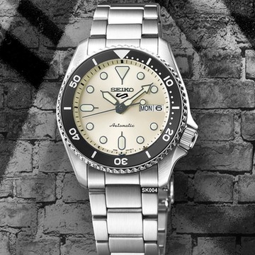 SEIKO精工 5 SPORTS系列 運動機械錶38㎜米白面款 SK004(SRPK31K1/4R36-14B0S)