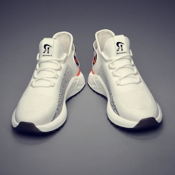 男鞋冬季2025新款透氣飛織運動鞋百搭網面鞋子軟底網鞋潮男老爹鞋