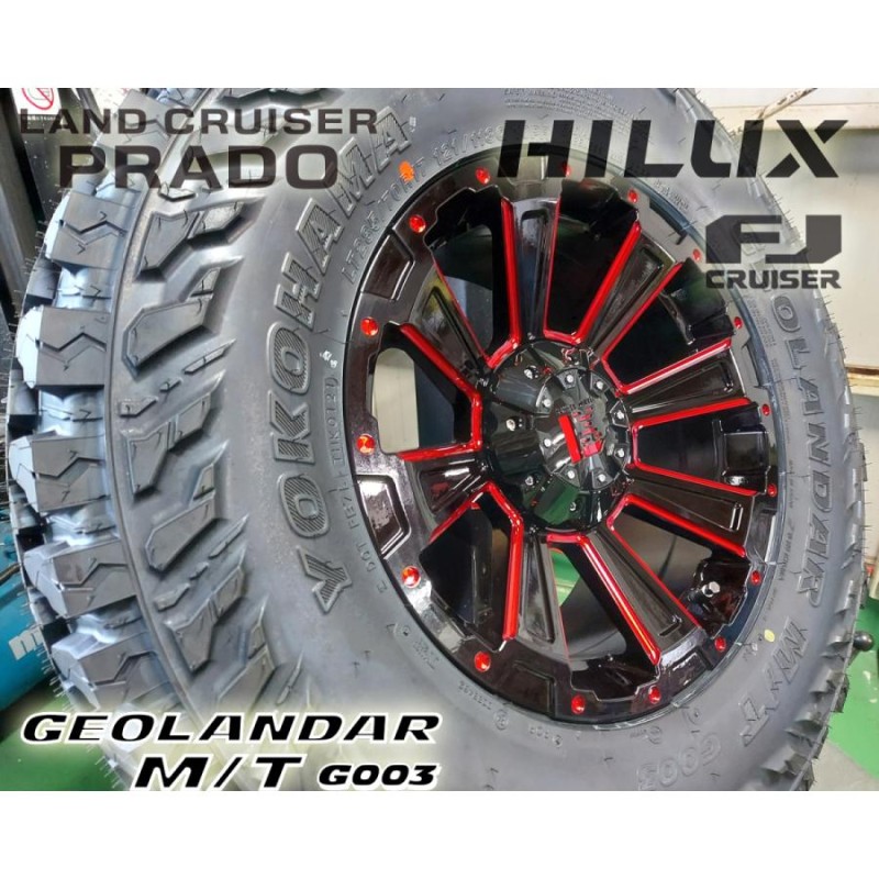 プラド ハイラックス サーフ FJクルーザー H3 17インチ LEXXEL DeathRock デスロック ヨコハマ ジオランダー MT G003  265/70R17 285/70R17 | LINEショッピング