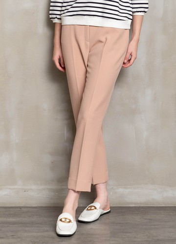 溫柔都會柔彈錐形九分褲