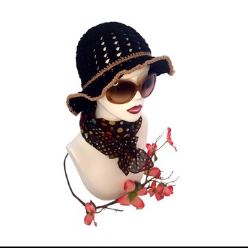 手工鉤織純棉帽