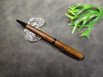 綠檀木 原木 手工筆 油性原子筆 旋轉式