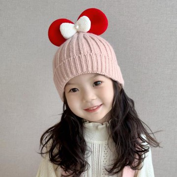 秋冬兒童帽子女童冬帽毛線帽護耳保暖寶寶針織帽女孩可愛公主洋氣