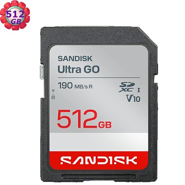 SanDisk 512G 512GB SD Ultra Go 190MB/s V10 SDSDUGN-512G - 記憶卡