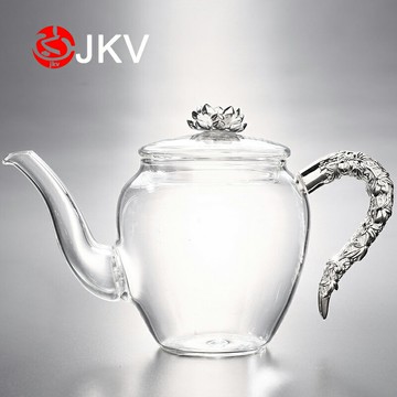 蓮花耐熱玻璃泡茶壺電陶爐小號燒水壺功夫小青柑銅把煮茶壺公道杯